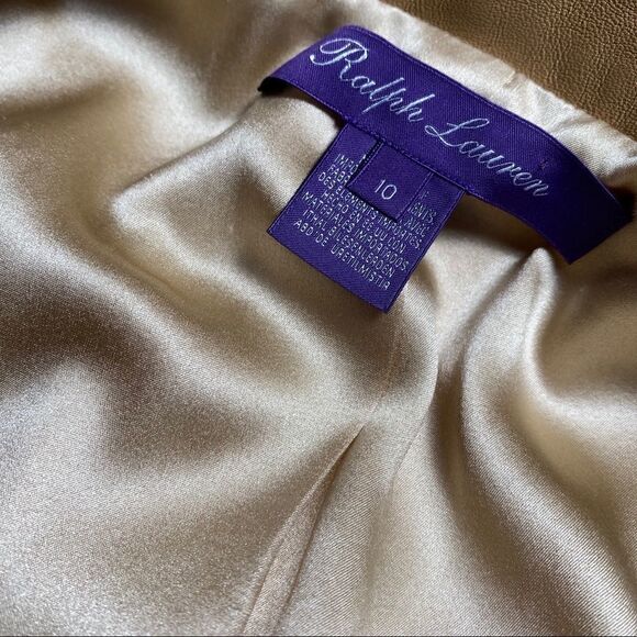 Ralph Lauren Collection ~ Beige Stretch Wool Lamb Leather Trim Equestrian Jacket - Picture 10 of 16